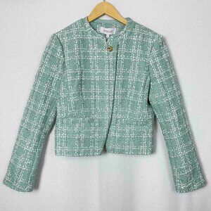 Derek Lam 10 Crosby Delilah Tweed Asymmetric Sequin Jacket Womens Size 8
